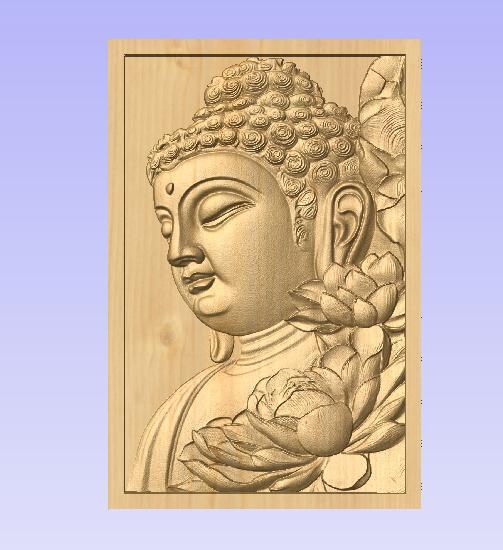Buddha with Lotus STL Relief – Peaceful Spiritual CNC Wood Carving Design