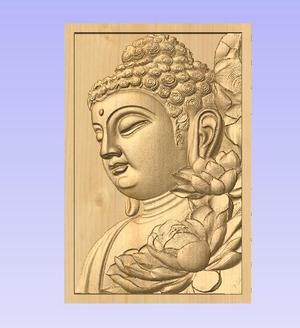 Buddha with Lotus STL Relief – Peaceful Spiritual CNC Wood Carving Design