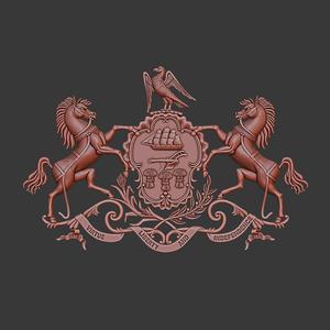 Pennsylvania emblem (coat of arms) 3d relief .stl file