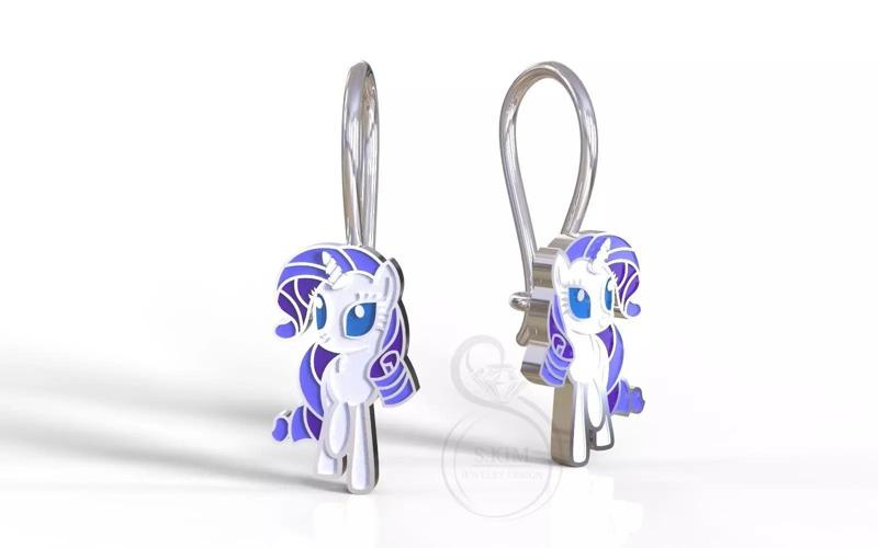 Rarity pony earrings