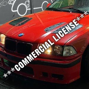 Commercial License BMW E36 E46 Branquias GTR Vorsteiner style hood grills