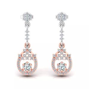 Royal Teardrop Diamond Earrings in Two Tone Finish
