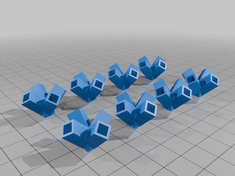 Connecteurs pour les 5 solides de Platon à construire avec des tiges en balsa