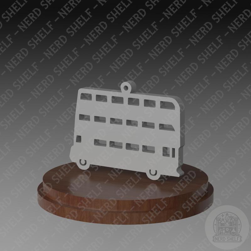 Knight bus charm with hoop for hanging