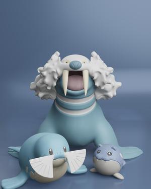 Pokemon - Spheal, Sealeo and Walrein