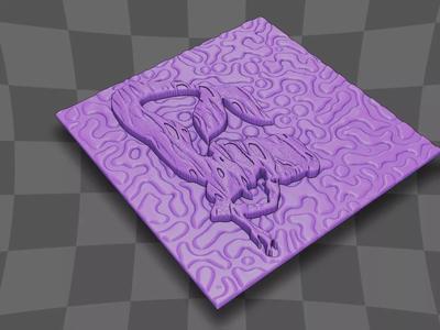 Mermaid for 3D printing or CNC