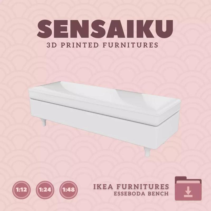 ESSEBODA Bench with Storage for Mini Dollhouse IKEA3D Print