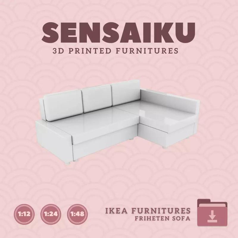 FRIHETEN Sleeper Seat Sofa for Miniature Dollhouse IKEA 3D Print