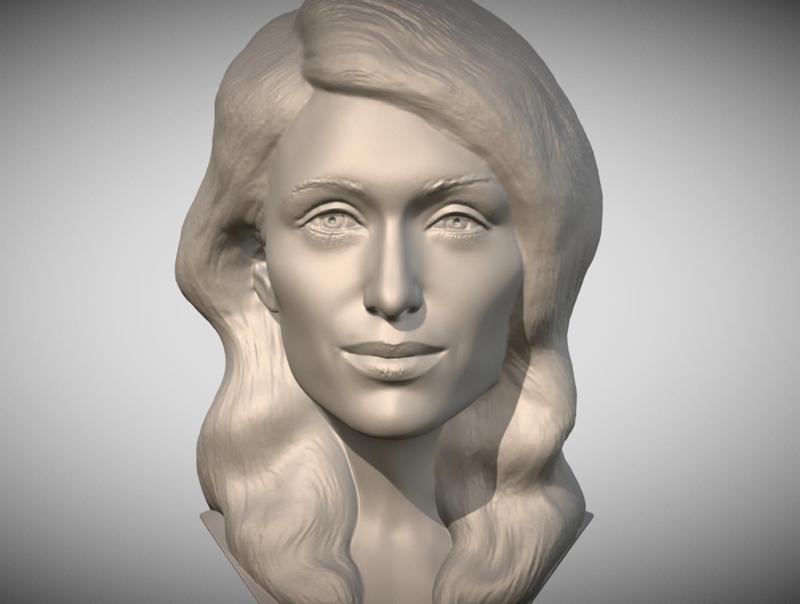Paris Hilton bust for 3D printing