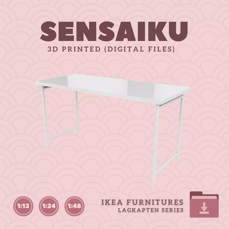 6 LAGKAPTEN  SPAND Desk 55 In for Dollhouse - IKEA - 3D Print