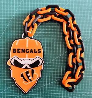 CINCINNATI BENGALS NFL SKULL CHAIN
