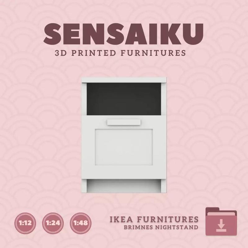 BRIMNES Nightstand for Miniature Dollhouse IKEA 3D Print
