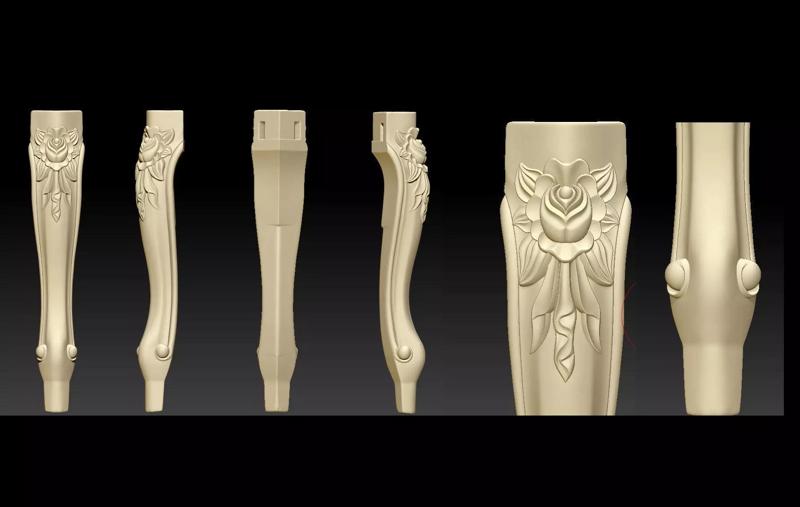 Furniture Legs 3d STL Model Relief for CNC  set 013