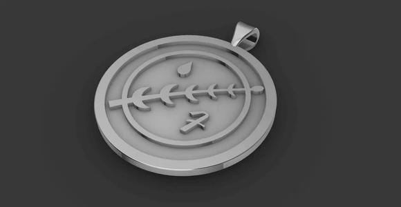 Mandalorian Crest Pendant Star Wars 3D print model