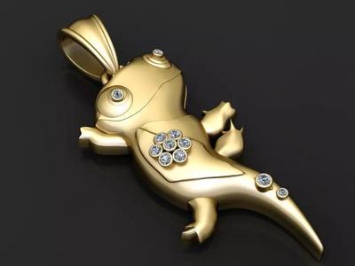 Diamond Lizard Pendant