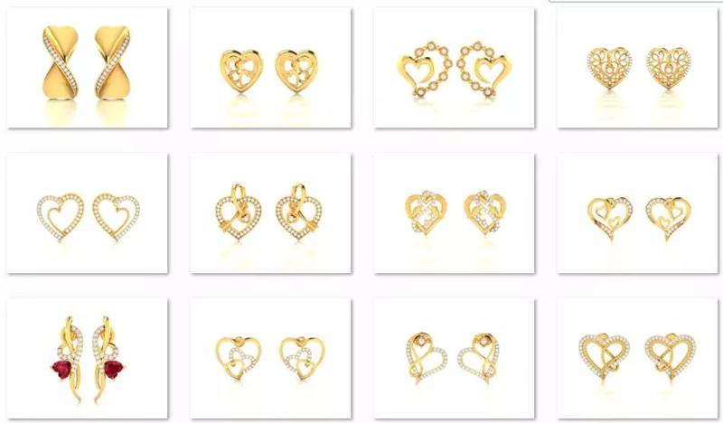 25  Love valentine Earrings 3dm render details