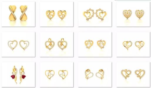 25  Love valentine Earrings 3dm render details