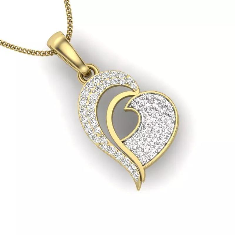 Heart Pendant 3dm render detail
