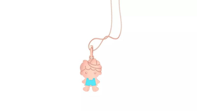 Boy Light Weight Kids Pendant Necklace Charms 3dm stl obj gltf