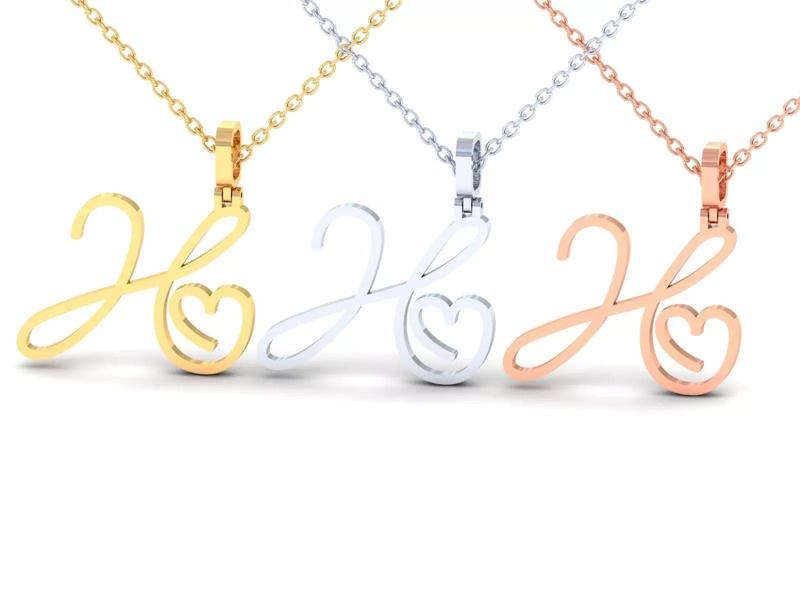 H VALENTINE PENDANT HANDMADE FONT