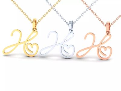 H VALENTINE PENDANT HANDMADE FONT