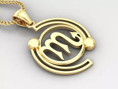 Galaxy Scorpio Light Gold Pendant Version 8