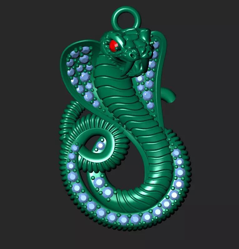 jewellery cobra pendant with crystals