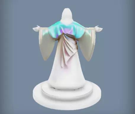 Robe-Clad Figure with Outstretched Arms 3D Sculpture Model
