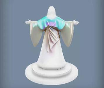 Robe-Clad Figure with Outstretched Arms 3D Sculpture Model