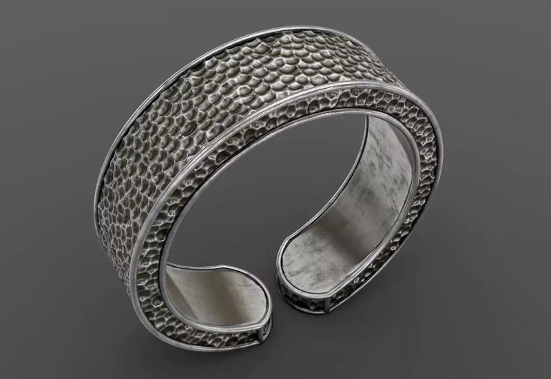 Hammered ring silver gold printable 3d jewelry model