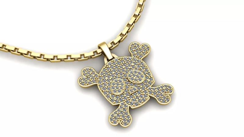 HIP HOP SKULL PENDANT 3D PRINTABLE MODEL