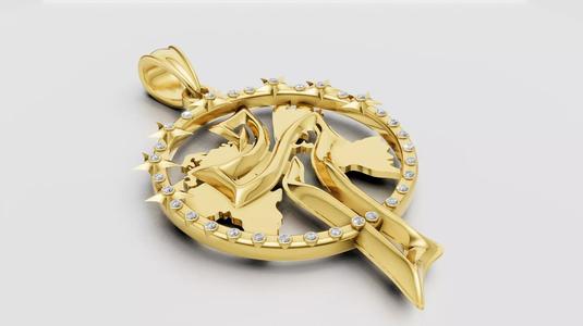 arabic gold pendant 3D printable model