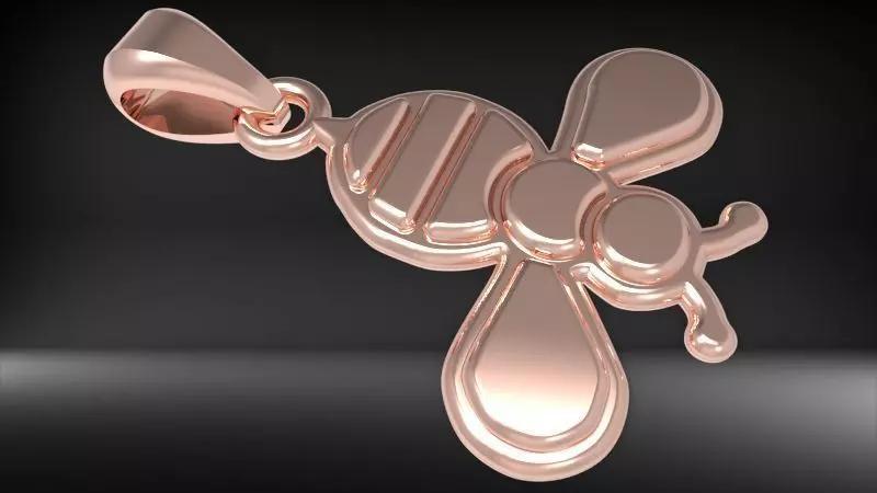 Bee Pendant charm necklace 3D Model