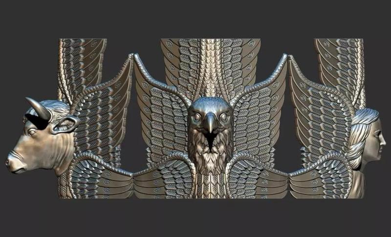 Four evangelists line symbols angel lion bull eagle 3D model