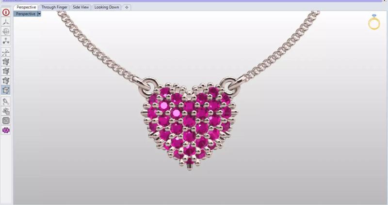 Bubble Paved Heart Necklace