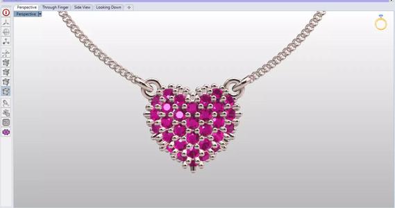 Bubble Paved Heart Necklace