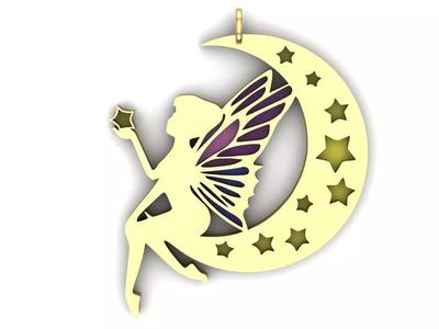 Angle pendant Moon