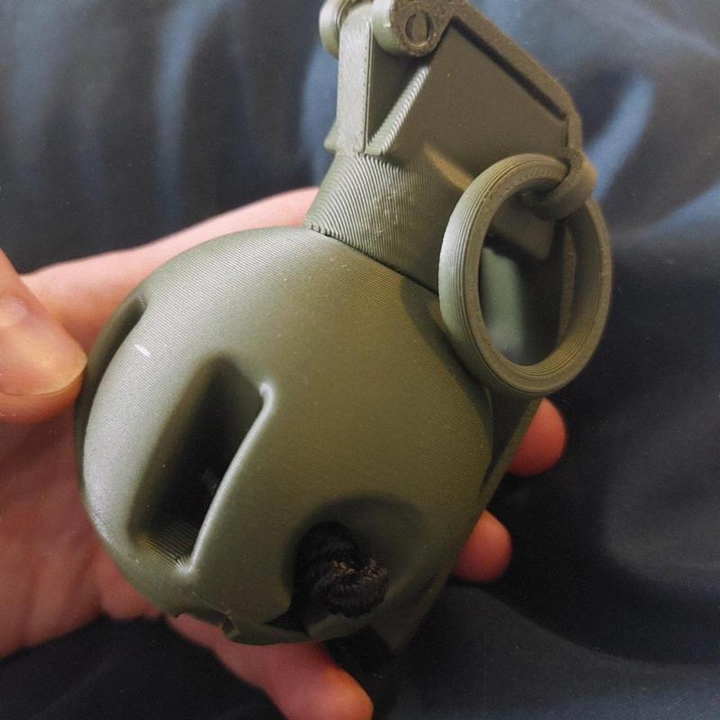 Airsoft reusable M67 cap ring impact grenade, no hardware parts