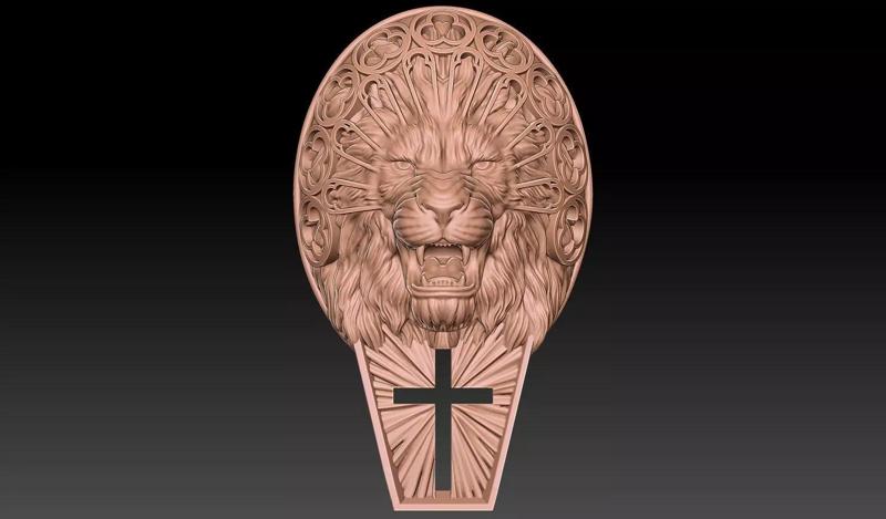 Angry lion pendant