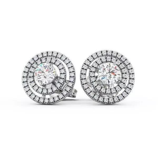 stl file diamond halo stud earrings gold - elinor