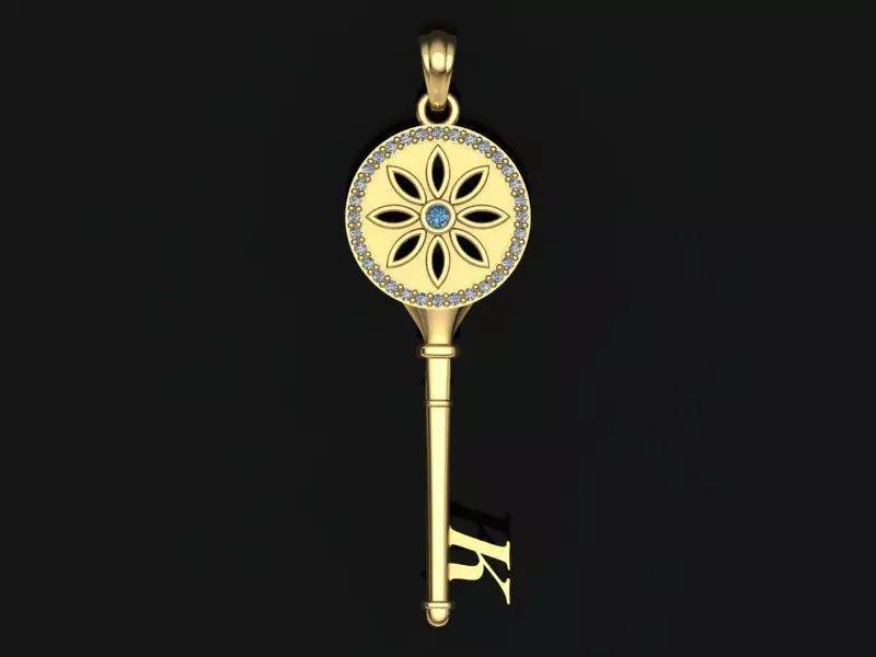 Key pendant letter K