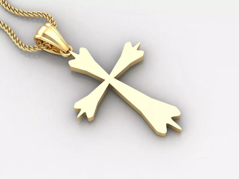 Light Gold 18K Cross Pendant 2CP007