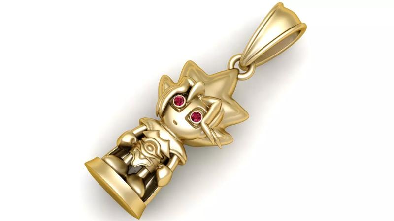 gold anime pendant