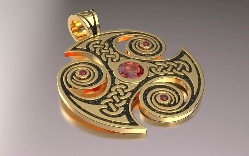 Pendant Amulet totem- triskelion trefot celtic