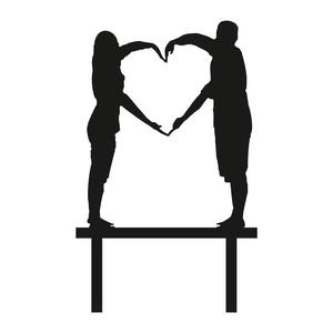 Cake Topper Cake Decoration - Young Couple in Love Heart