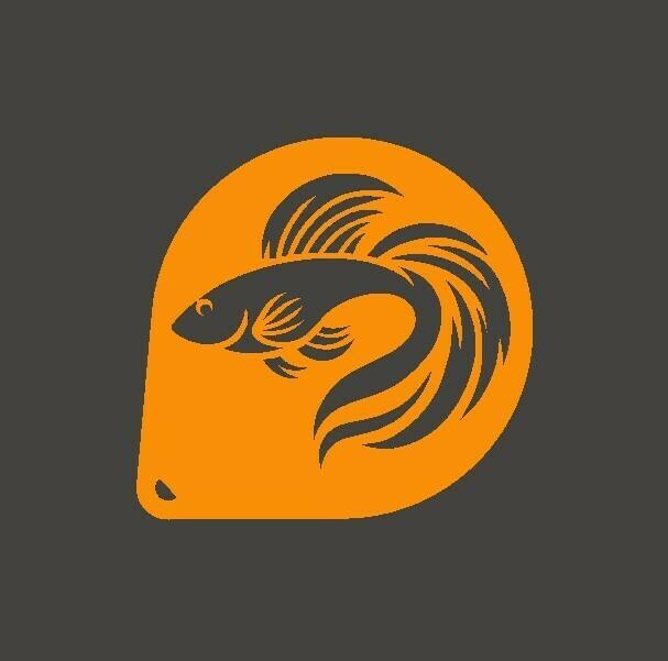 Ornamental fish Poecilia Reticulata or Guppy Stencil 3