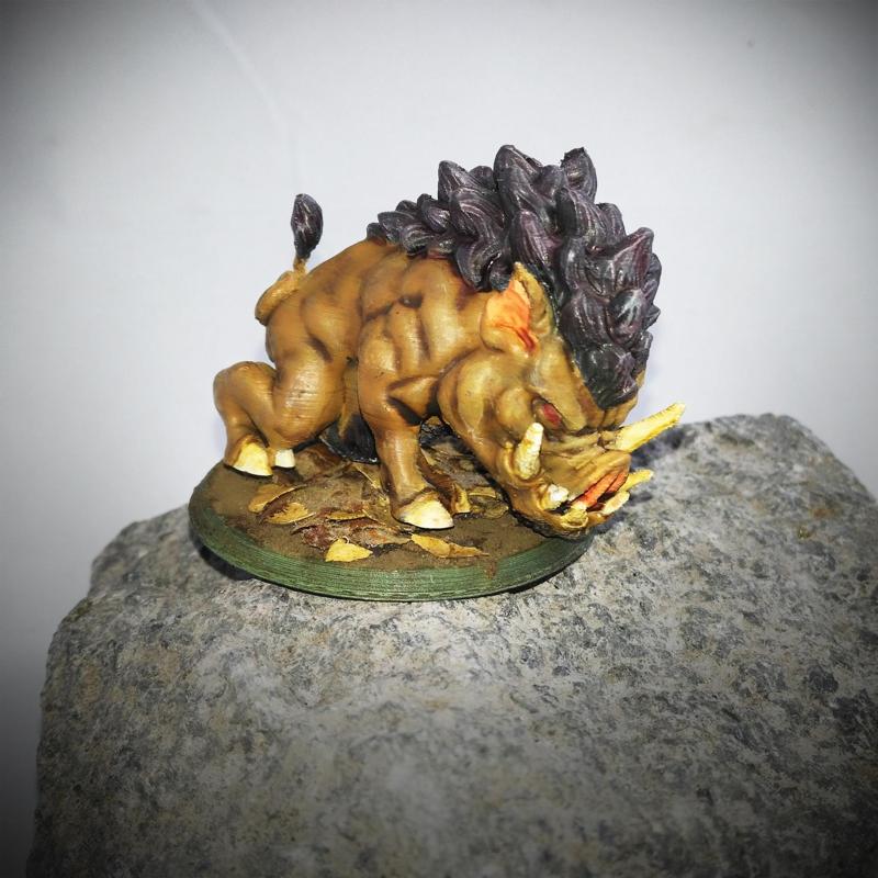 Giant Dire Boar Support Free Miniature