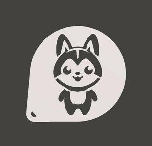 Wolfy the cute wolf Stencil