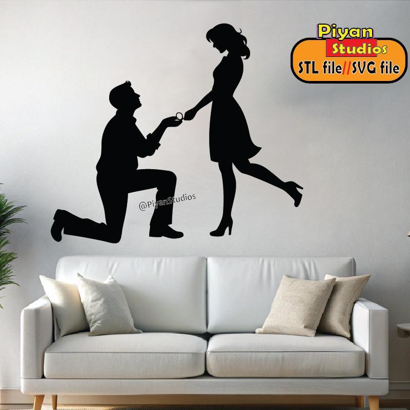 Happy couple Wall art,svg, STL file