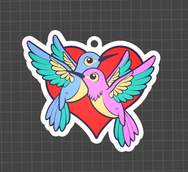 KEYCHAIN KEYCHAIN COLIBRIES LOVE